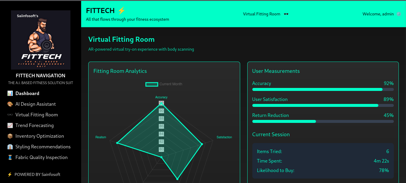 Fittech – AI-Powered Fashion & Fitness Intelligence Suite Gallery